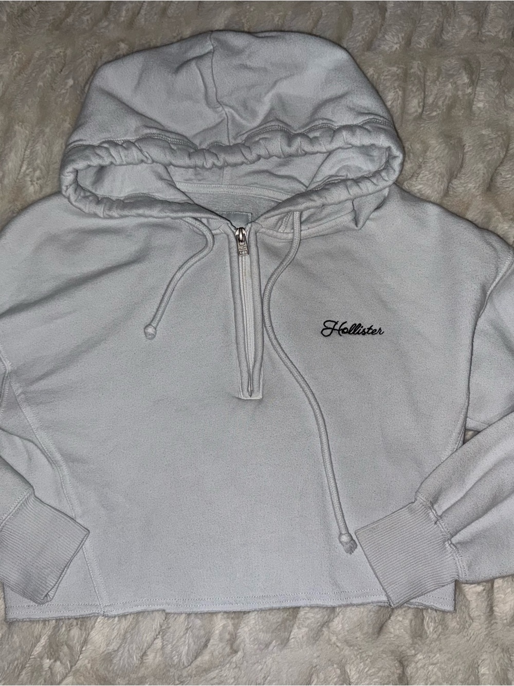 Hollister Half-Zip Hooded Pullover with Script Logo